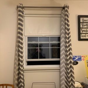 The Big One Gray/White Chevron Curtains
